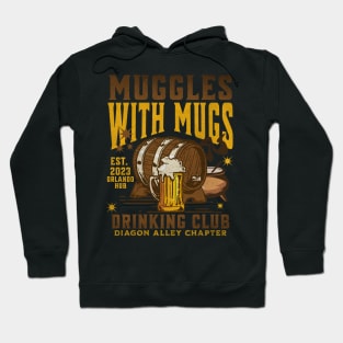 The Leaky Cauldron Muggles with Mugs drinking Club Orlando Chapter Distressed look Hoodie